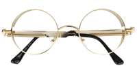 Hipster Classic Gold Round Eyeglasses  Front View