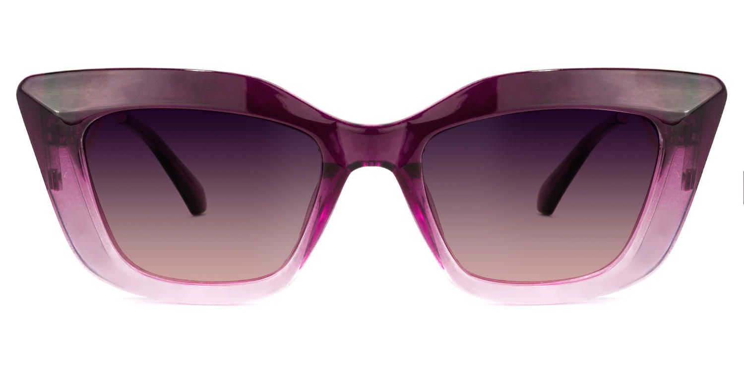 Cat Eye Purple Sunglasses | Vooglam.com Angle View