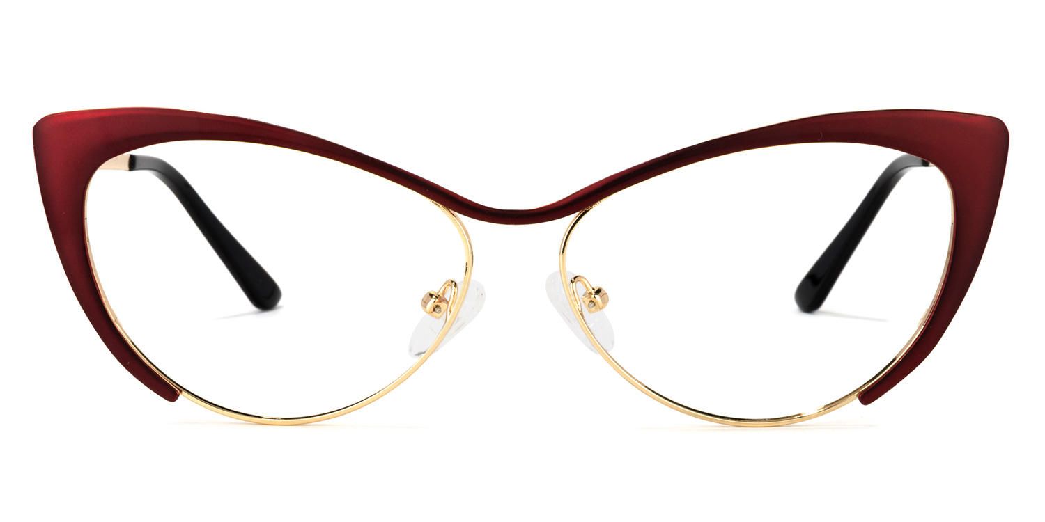 Annabelle - Cat Eye Red Eyeglasses | Vooglam Angle View