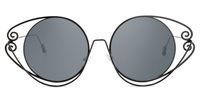 Geometric Black Sunglasses | Vooglam.com Angle View