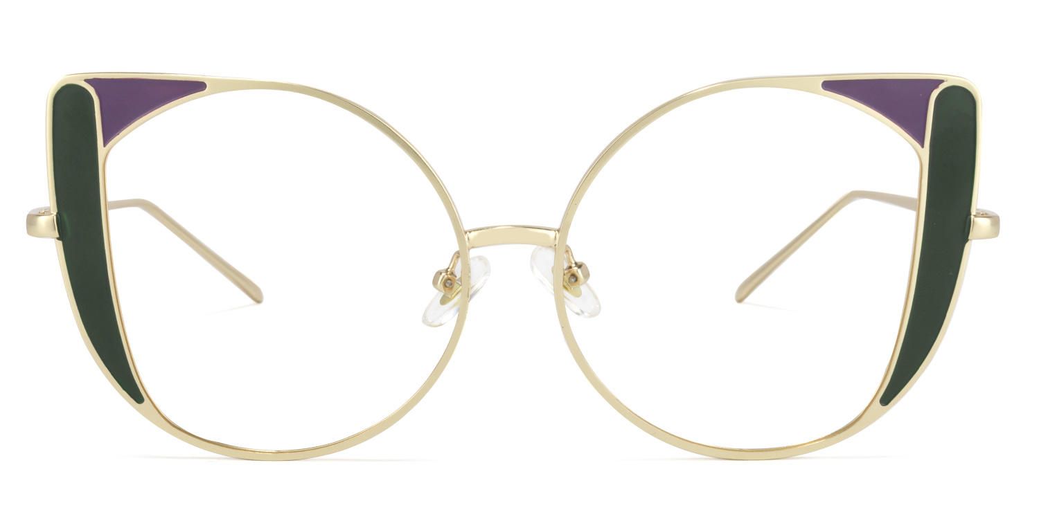 Cat Eye Dark/Green Eyeglasses | Vooglam.com Angle View