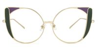 Cat Eye Dark/Green Eyeglasses | Vooglam.com Angle View