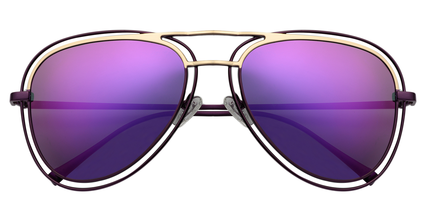 Stylish Aviator Purple Sunglasses│Vooglam Sunglasses Online Front View