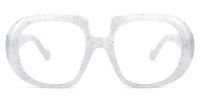 Geometric White Eyeglasses | Vooglam.com Angle View