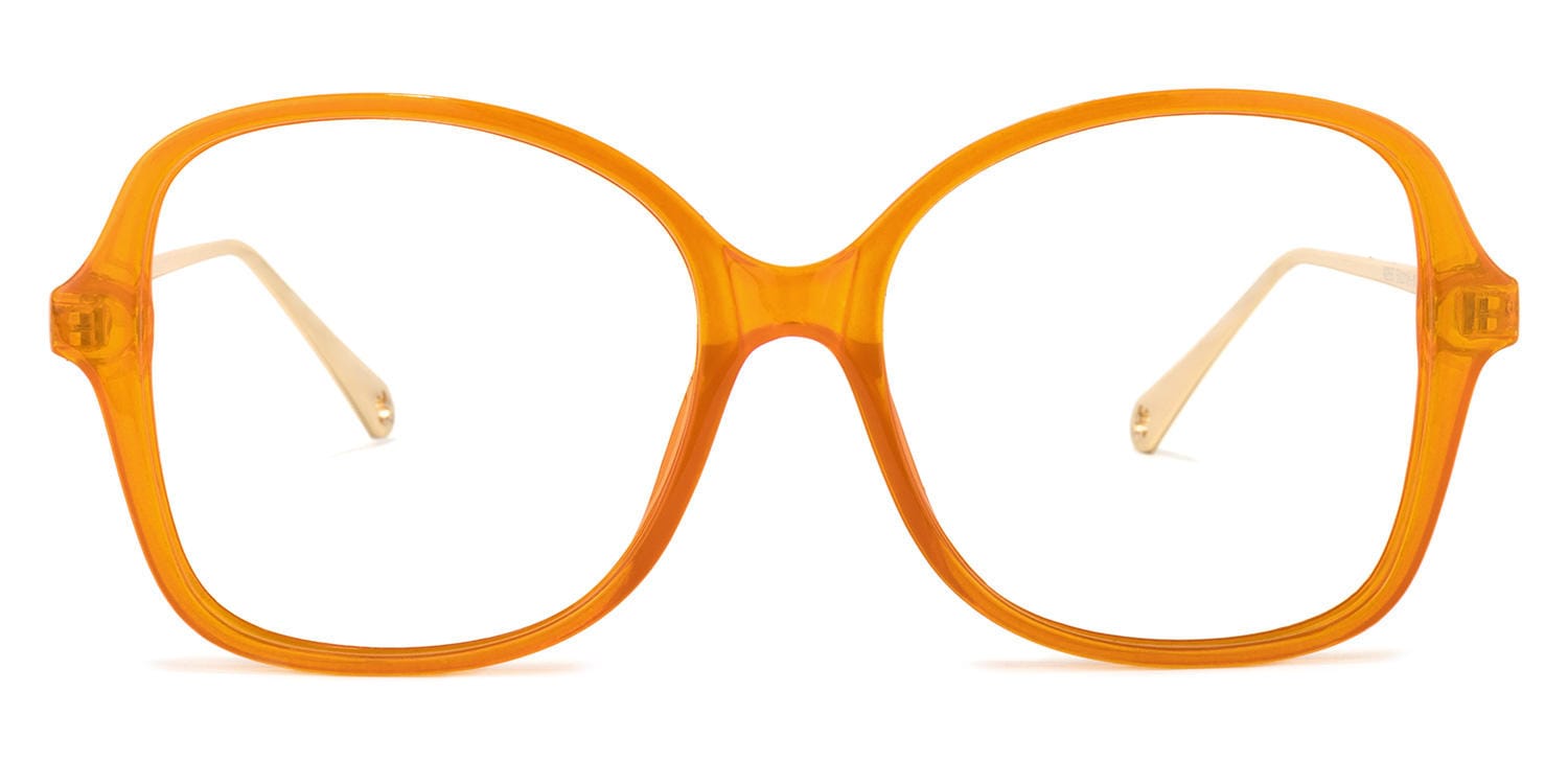 Sharonda Square Orange Eyeglasses Vooglam