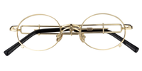 Chic Oval Gold Eyeglasses│Vooglam Optical Glasses Front View