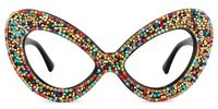 Staci - Cat Eye Multicolor Glitter Eyeglasses | Vooglam Angle View