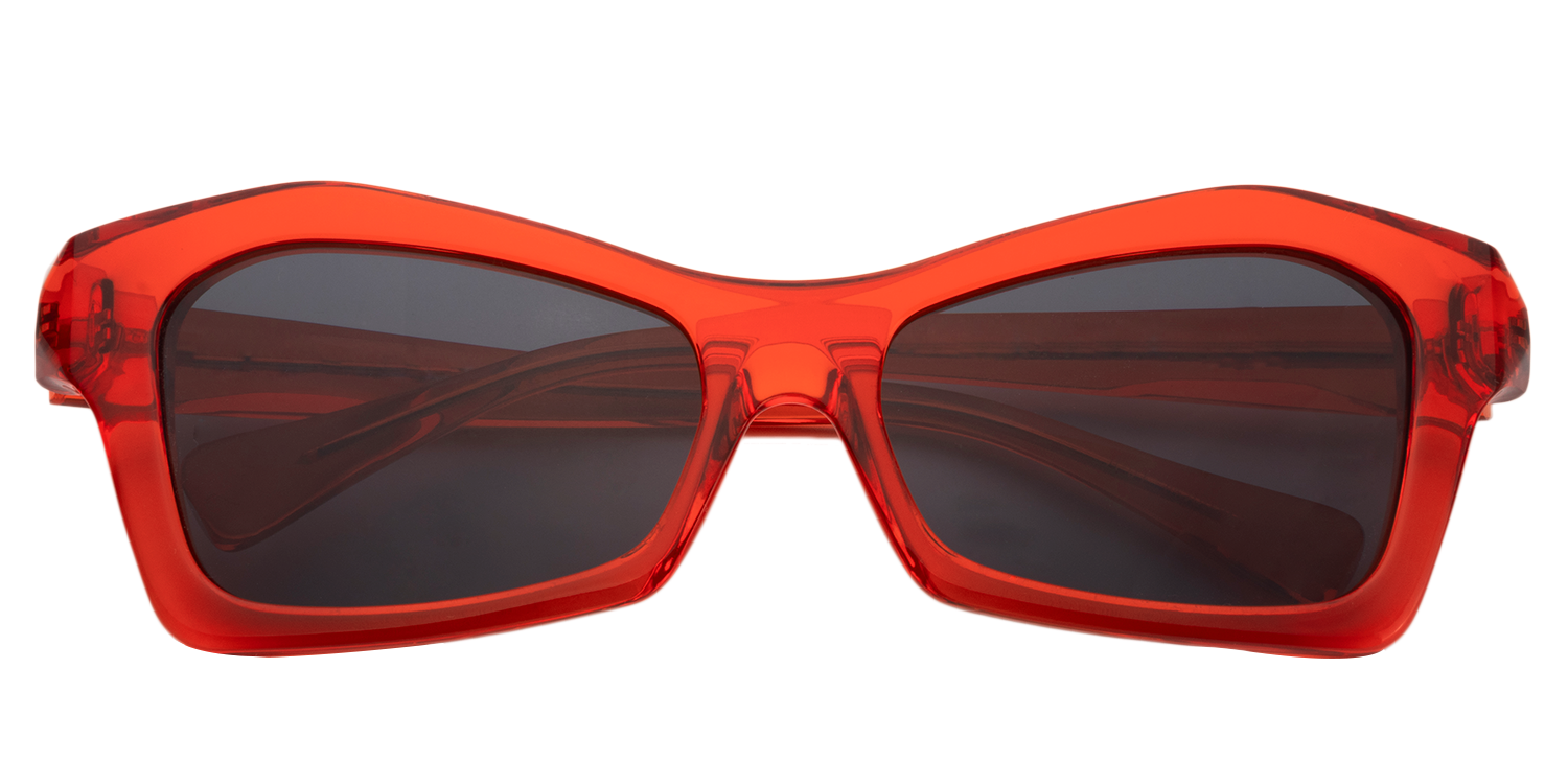 Translucent Geometric Red Sunglasses│Vooglam Sunglasses Online Front View