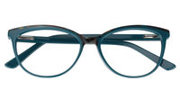 Classic Oval Peacock/Green Eyeglasses│Vooglam Optical Glasses Angle View
