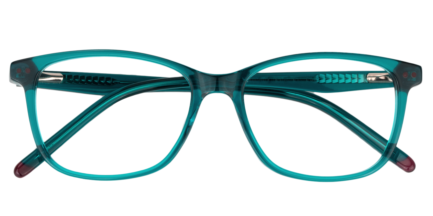 Professional Rectangle Peacock/Green Eyeglasses│Vooglam Optical Glasses Front View