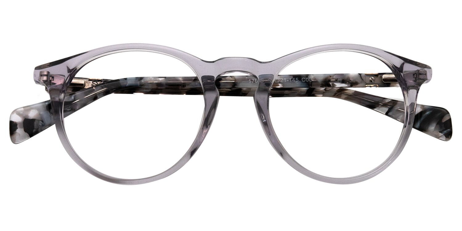 Elvin Round Grey Eyeglasses Vooglam