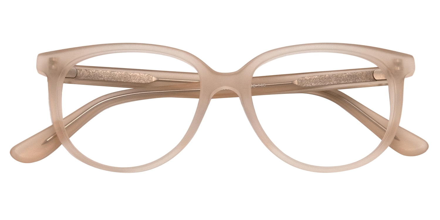 Harpo Round Champagne Eyeglasses Vooglam