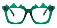 Geometric Dark/Green Eyeglasses | Vooglam.com Angle View