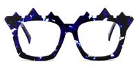 Geometric Blue/Black Eyeglasses | Vooglam.com Angle View