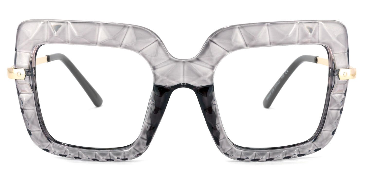 Square Grey Eyeglasses | Vooglam.com Angle View