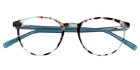 Decent Oval Blue/Pattern Eyeglasses│Vooglam Optical Glasses Angle View