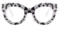 Oval Grey/Leopard Eyeglasses | Vooglam.com Angle View