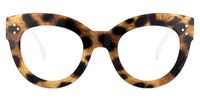 Oval Yellow/Leopard Eyeglasses | Vooglam.com Angle View