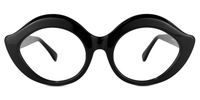 Belle - Cat Eye Black Glasses | Vooglam Angle View