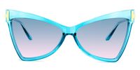 Geometric Blue Sunglasses | Vooglam.com Angle View