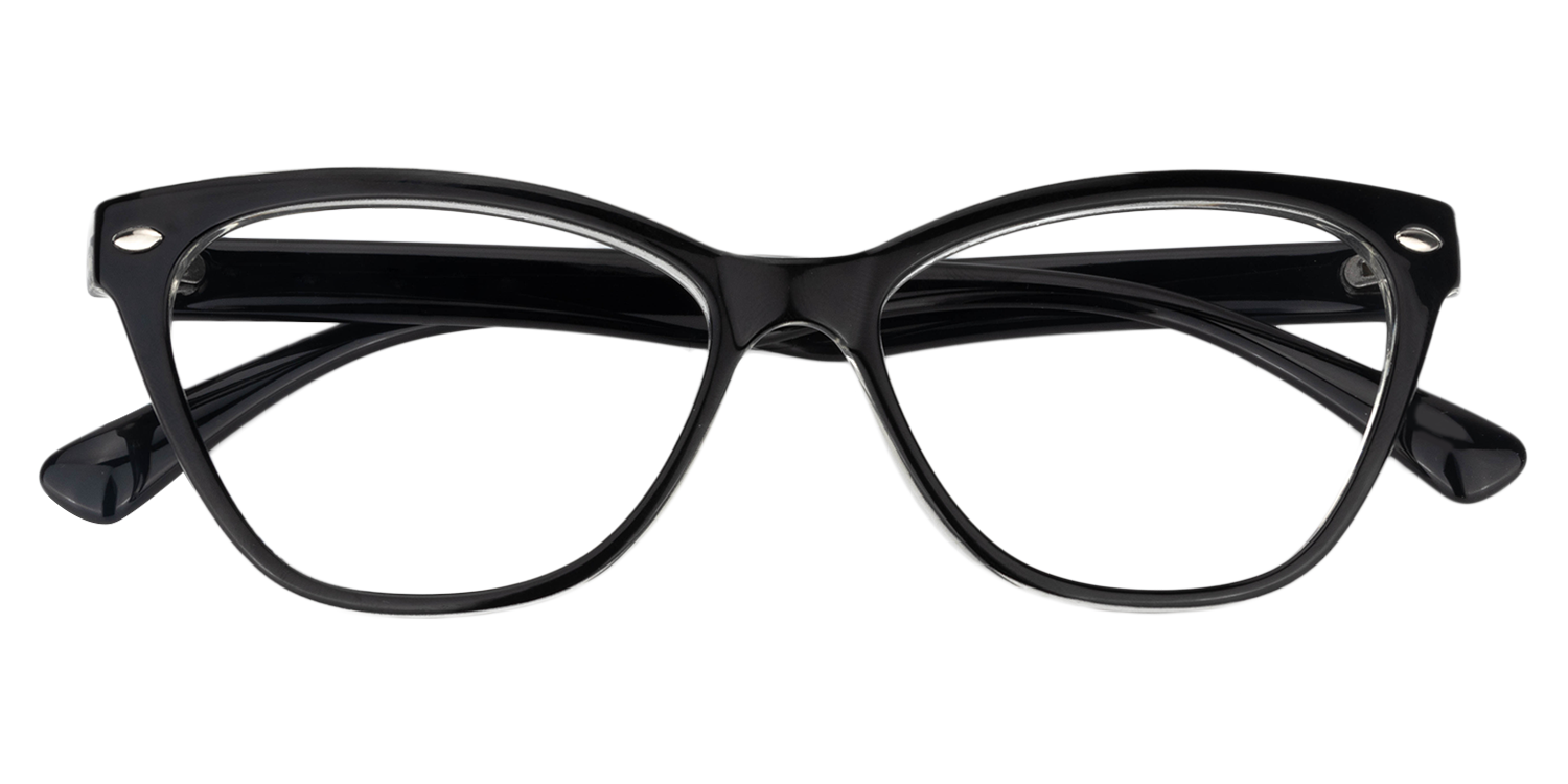 Rectangle Black Eyeglasses | Vooglam.com Front View