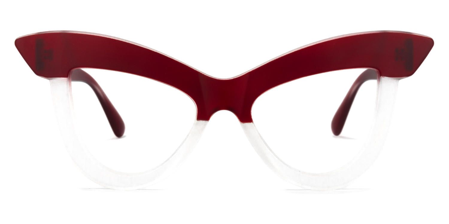 Cat Eye Wine/Red Eyeglasses | Vooglam.com Angle View