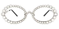 Ingra - Chic Retro-Inspired Glasses with Rhinestones | Vooglam Angle View