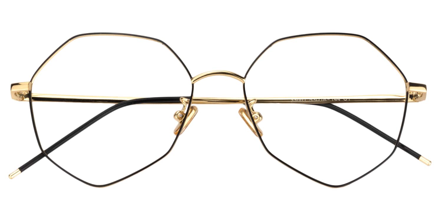 Armitage Geometric Black/Gold Eyeglasses Vooglam