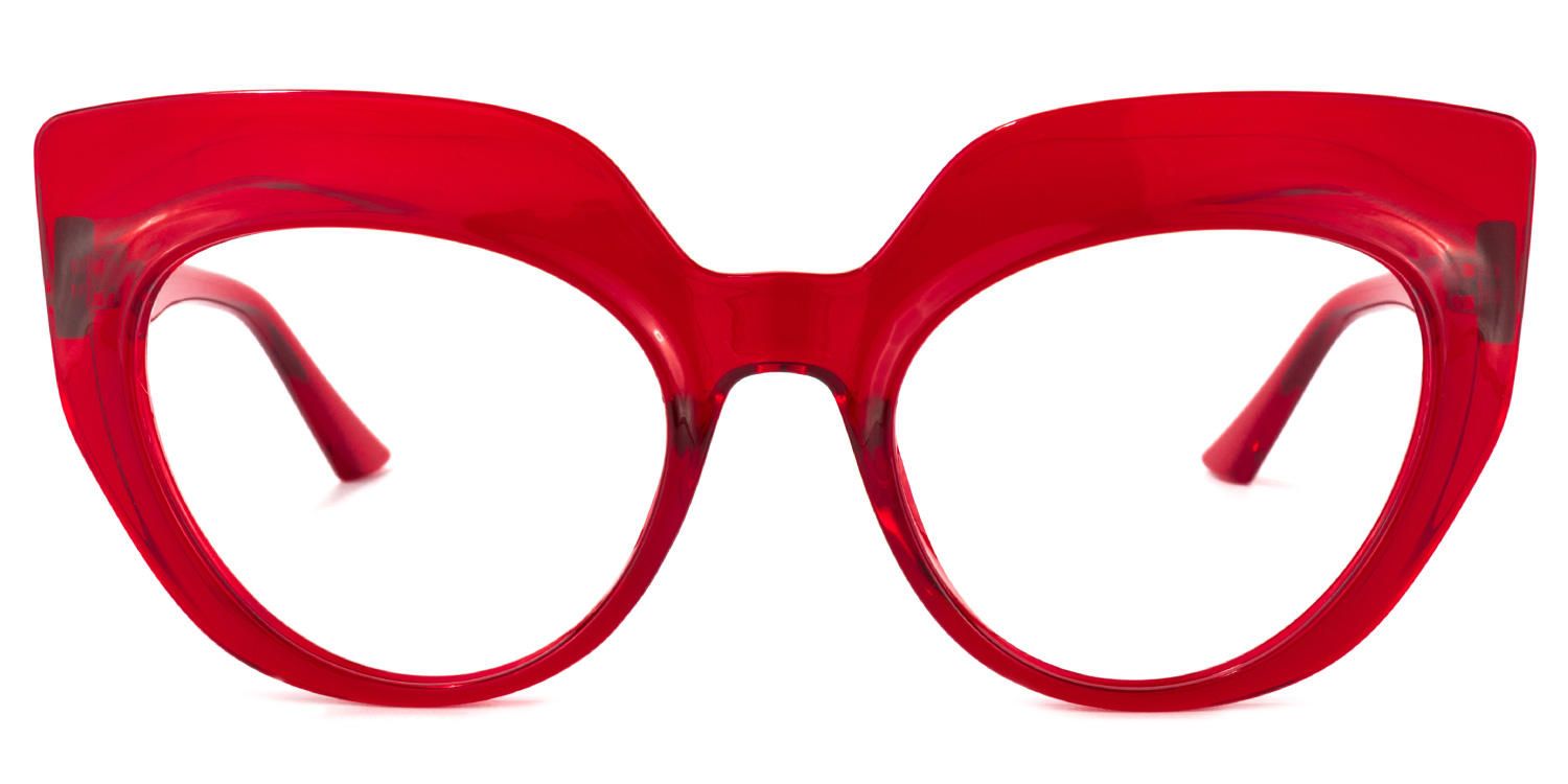 Cat Eye Red Eyeglasses | Vooglam.com Angle View