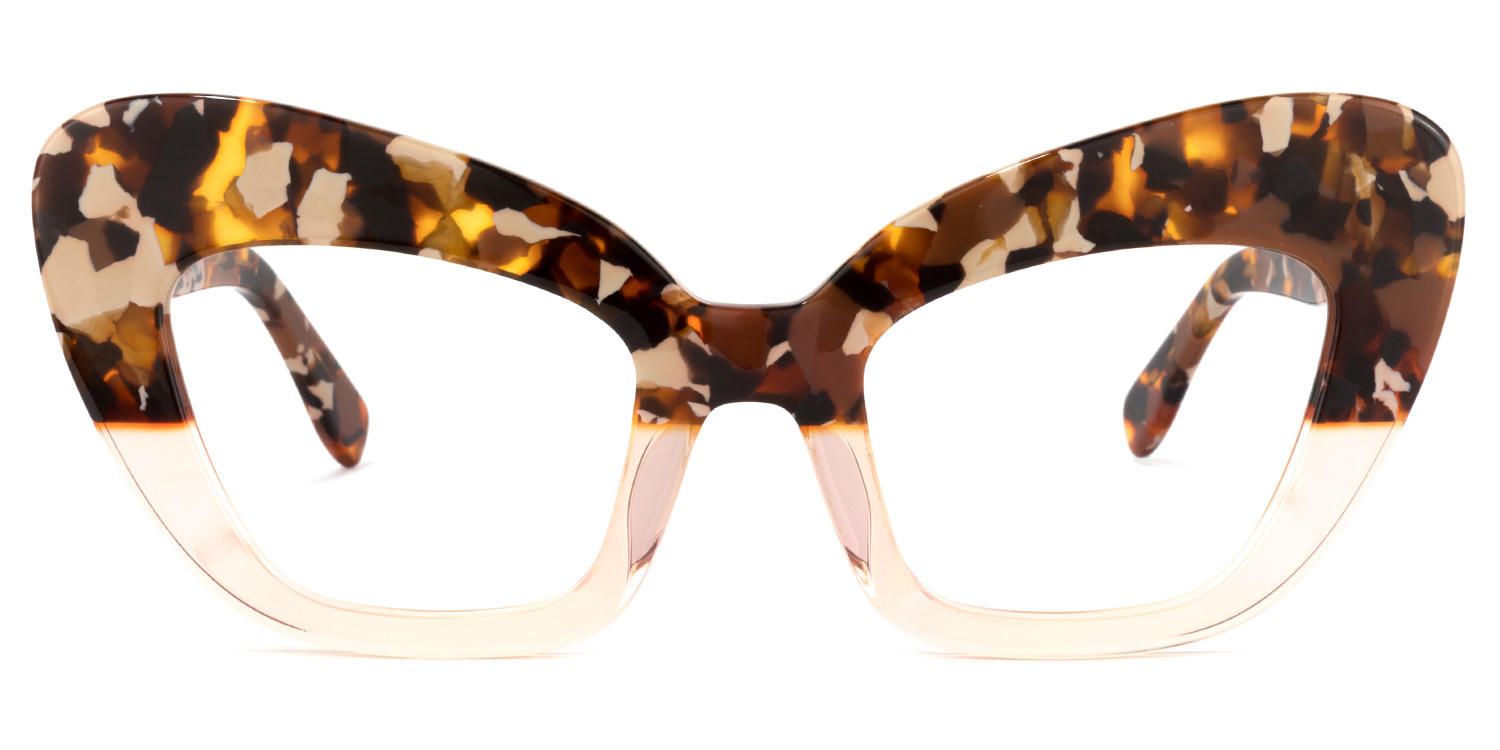 Zuzanna - Chic Tortoise Cat-Eye Designer Glasses | Vooglam Angle View