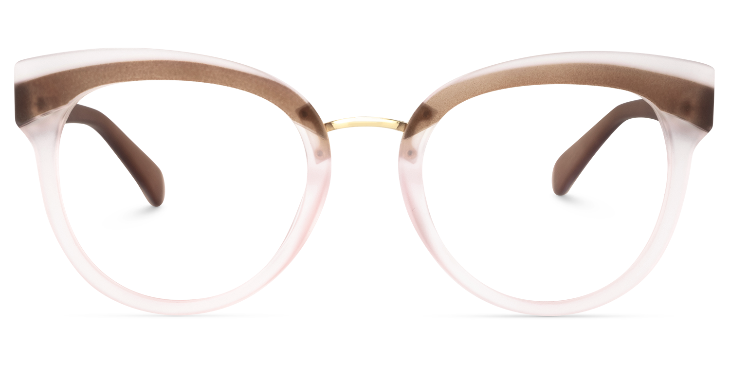 Browline Cameo/Brown Eyeglasses | Vooglam.com Angle View