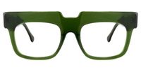 Rectangle Dark/Green Eyeglasses | Vooglam.com Angle View