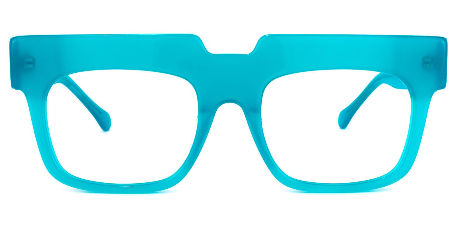 Rectangle Blue Eyeglasses | Vooglam.com Angle View