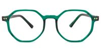 Adela - Geometric Green Eyeglasses - 1