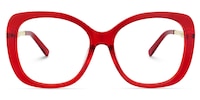 Melissa - Rectangle Red Eyeglasses - 1