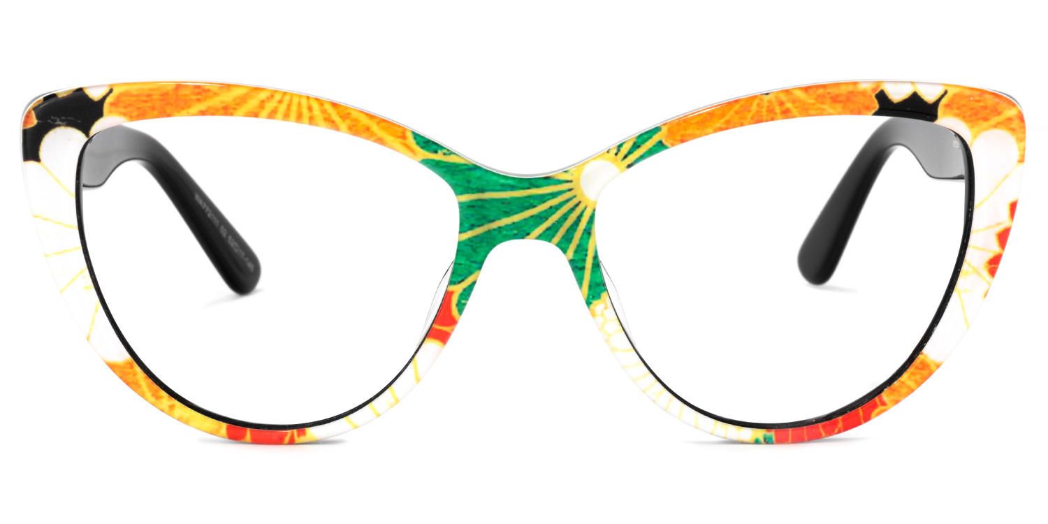 Cat Eye Black Eyeglasses by Vooglam.com - Angle View