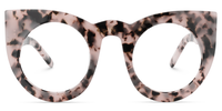 Cat Eye Pink-Tortoise Eyeglasses | Vooglam.com Angle View