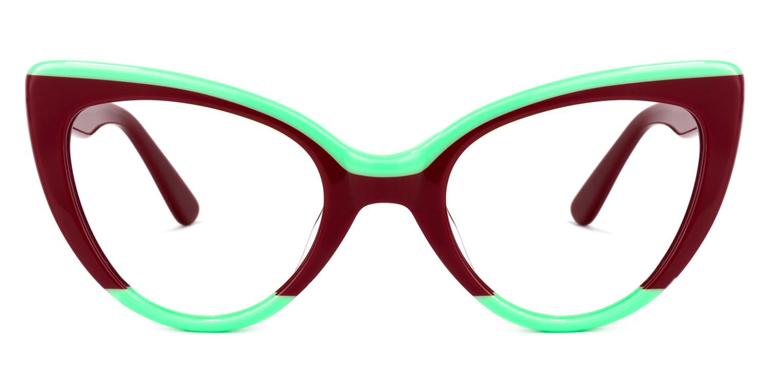Cat Eye Wine/Red Eyeglasses | Vooglam.com Angle View
