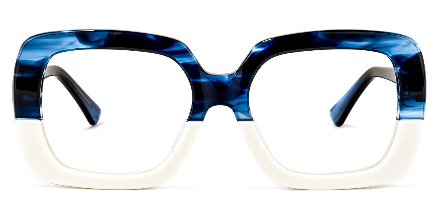 Clifford - Square Blue/White Eyeglasses - 1