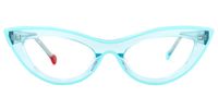 Cat Eye Light/Blue Eyeglasses | Vooglam.com Angle View