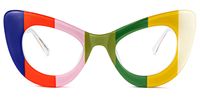 Weslie - Cat Eye Multicoloured Eyeglasses | Vooglam Angle View