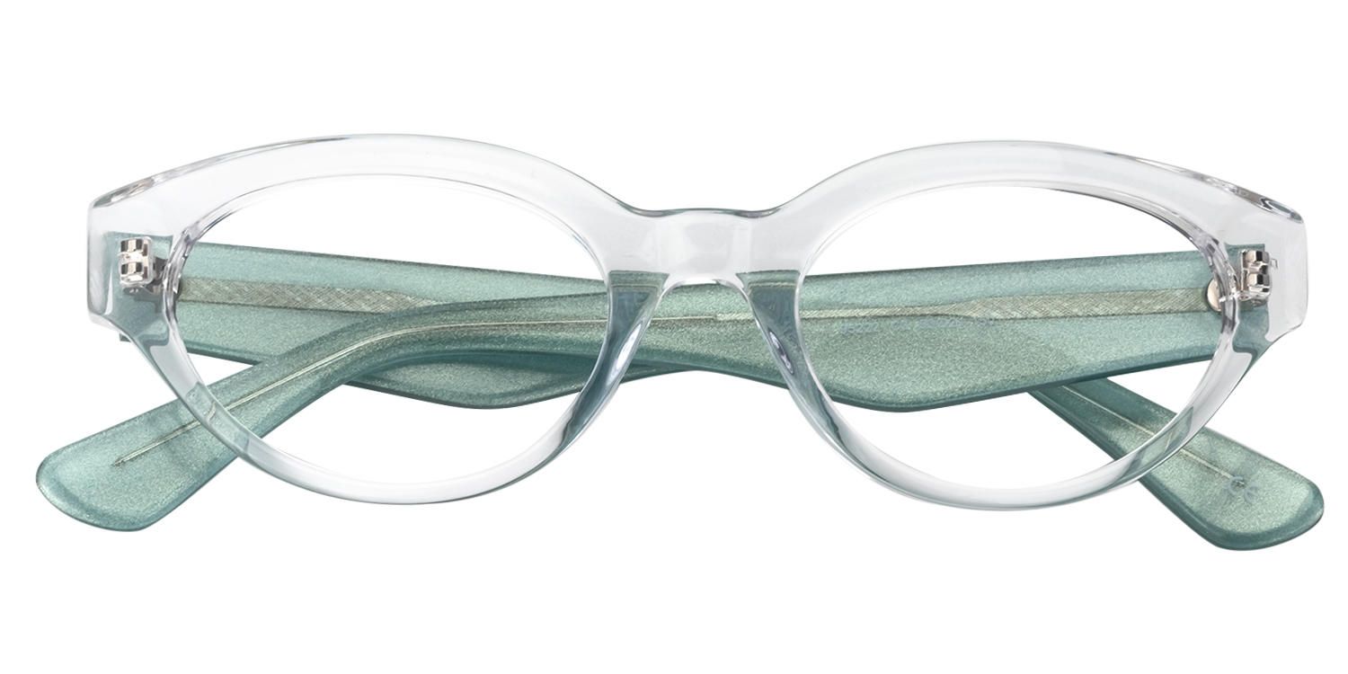Oval Crystal Eyeglasses | Vooglam.com Front View
