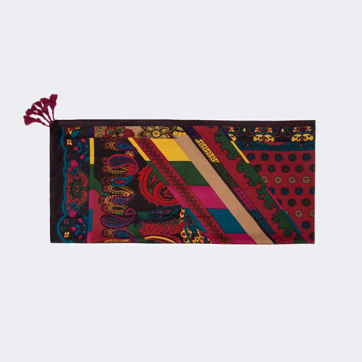 Elaborate Rectangle Tassel Scarf | Vooglam.com Angle View