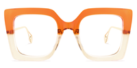 Square Orange Eyeglasses | Vooglam.com Angle View