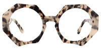 Ainslie - Hexagonal Geometric Tortoise Artistic Eyeglasses | Vooglam Angle View