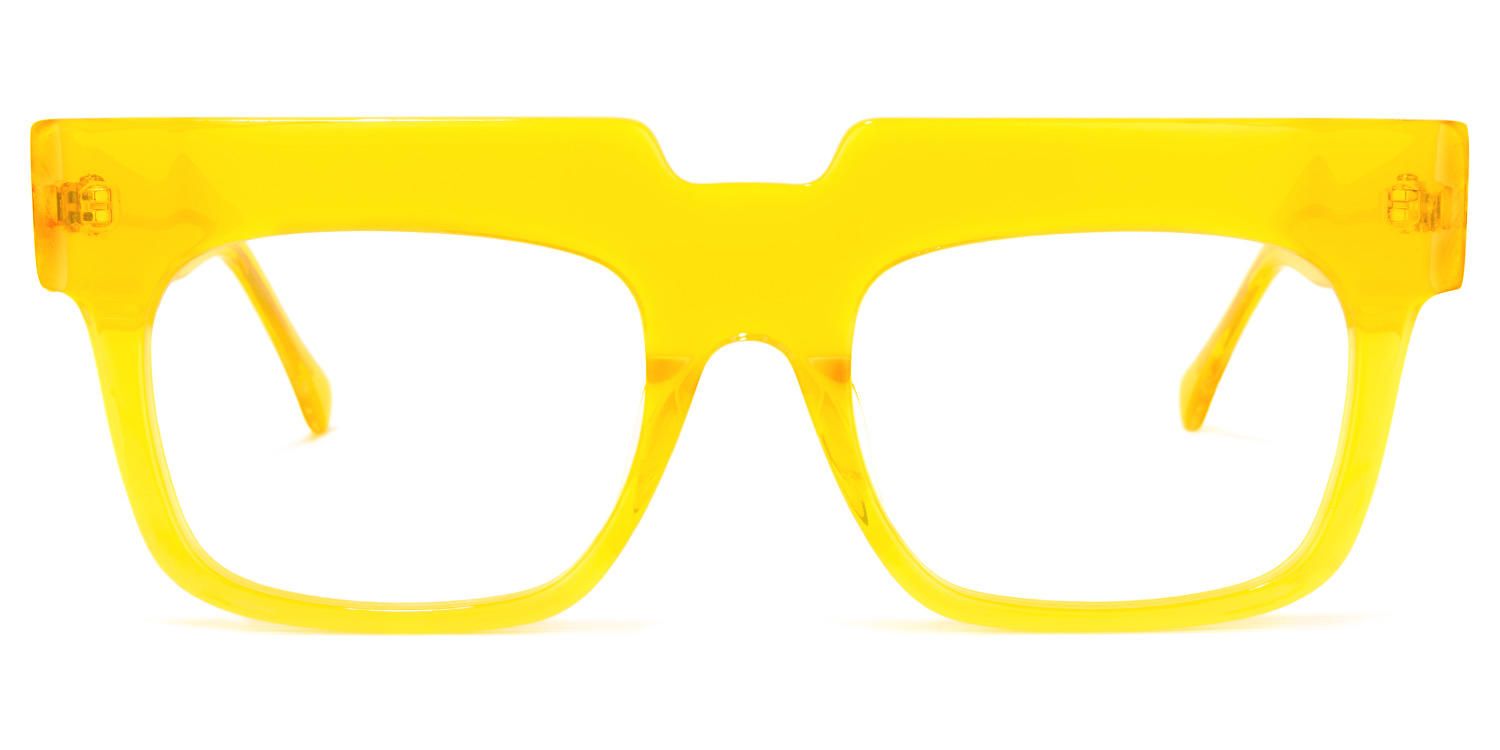Rectangle Yellow Eyeglasses | Vooglam.com Angle View