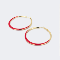 Large Hoop Pierced Earrings | Vooglam.com Side View