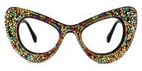 April - Cat Eye Multicolor Giltter Eyeglasses | Vooglam Angle View