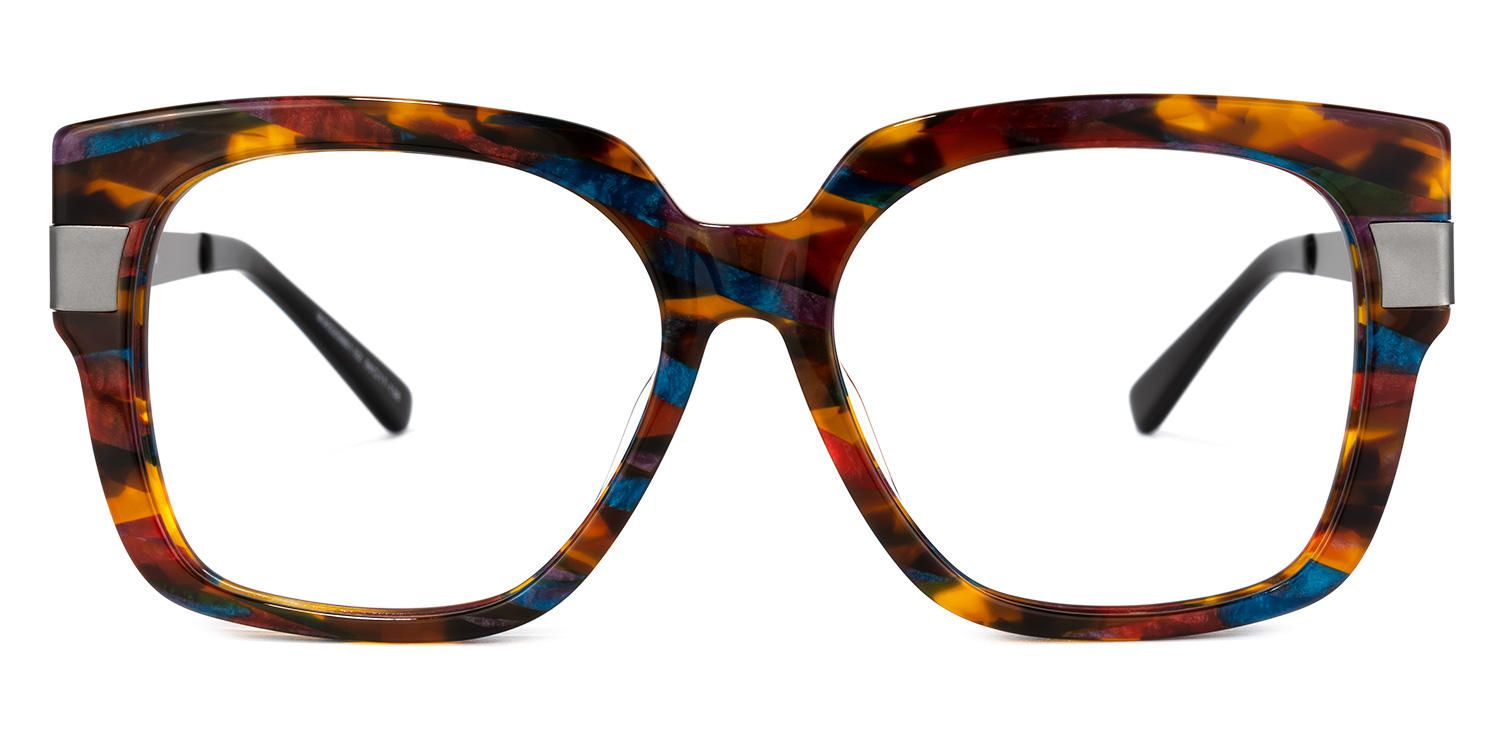 Odelia Square Brown/Blue Eyeglasses Vooglam