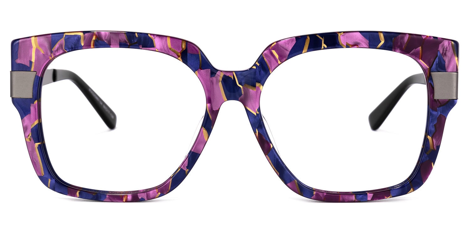 Odelia - Square Purple Eyeglasses - 1